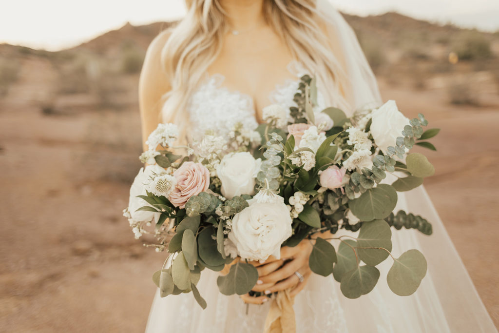 Bouquet at desert bridals for wedding in Scottsdale, Arizona.