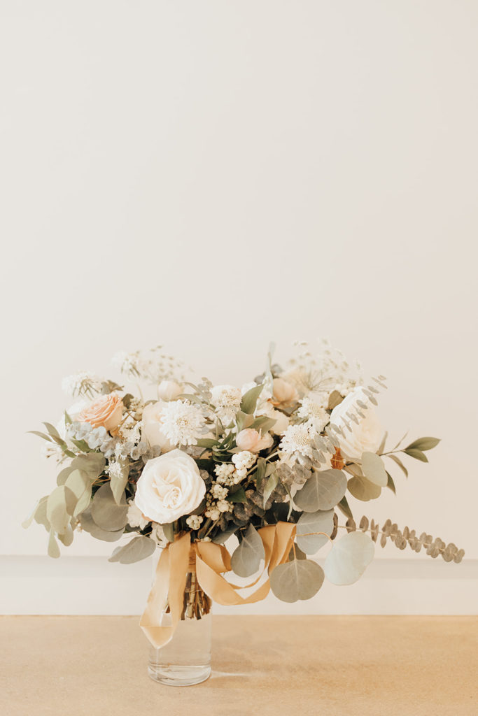 Bouquet at Clayton House wedding in Scottsdale, Arizona. Cacti elements paired with a neutral palette.