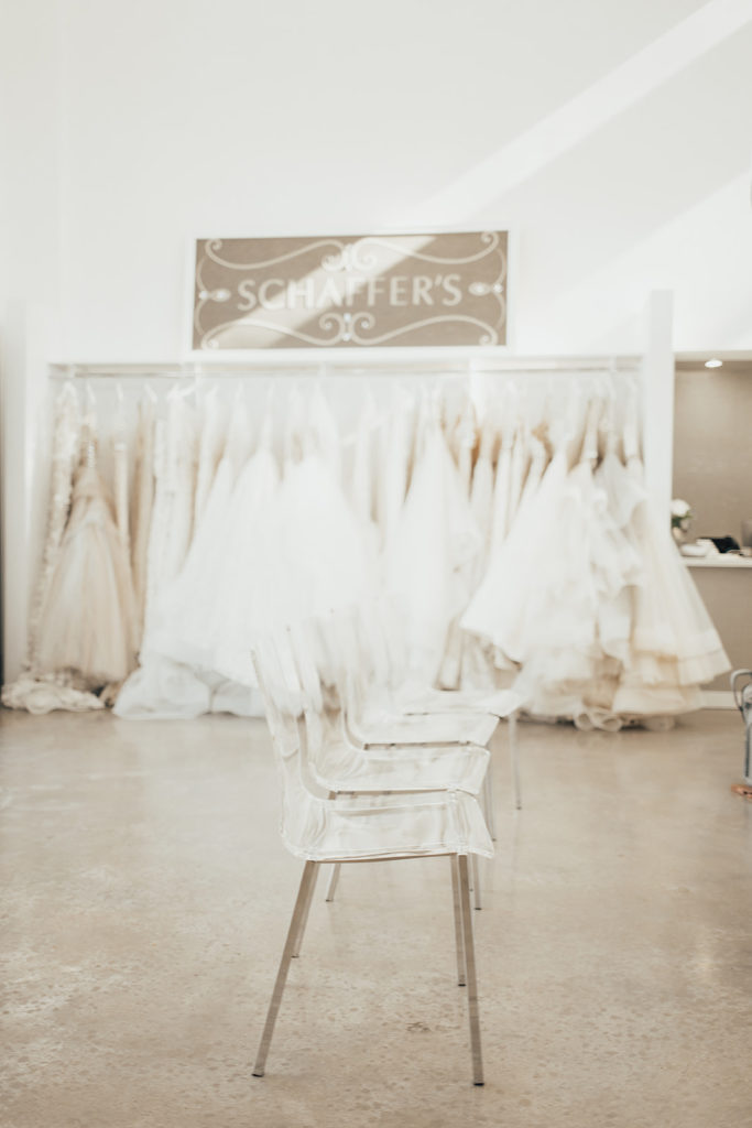 Designer dresses at Schaffer's bridal boutique in Scottsdale, Arizona