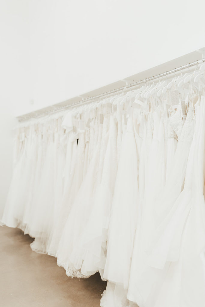 Designer dresses at Schaffer's bridal boutique in Scottsdale Arizona