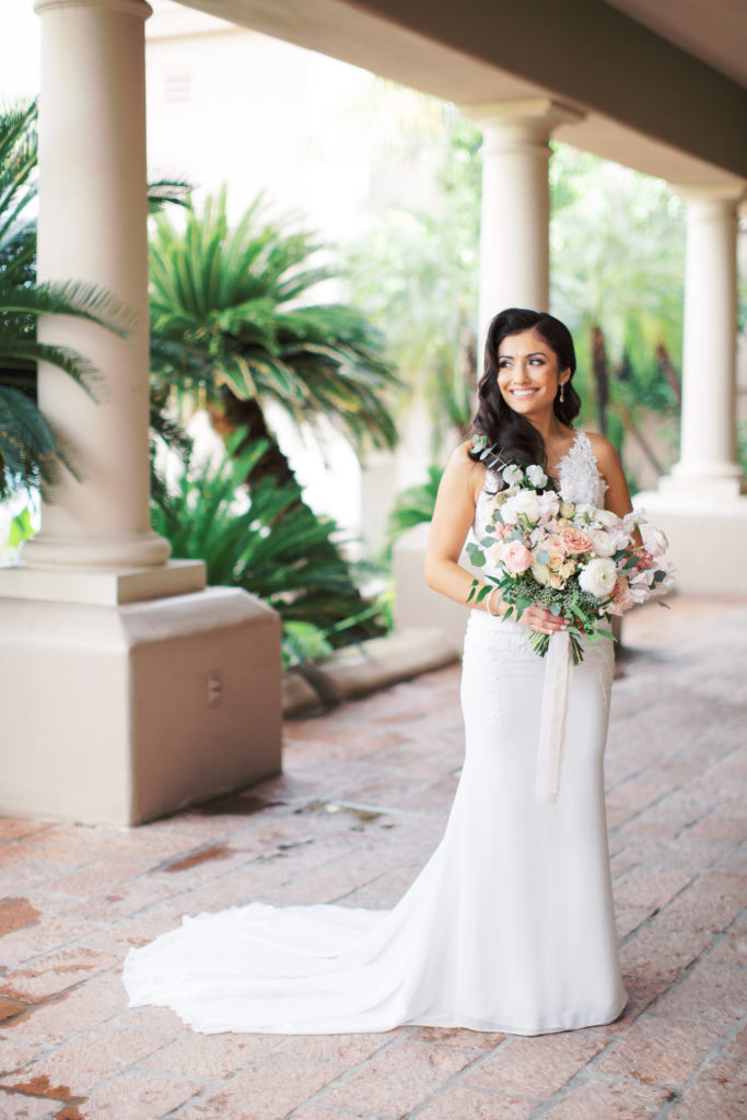 Arizona spring wedding featuring whimsical soft palette florals and greenery by Array Design, Phoenix, Arizona. Val Vista Lakes venue and Melissa Jill photography.
