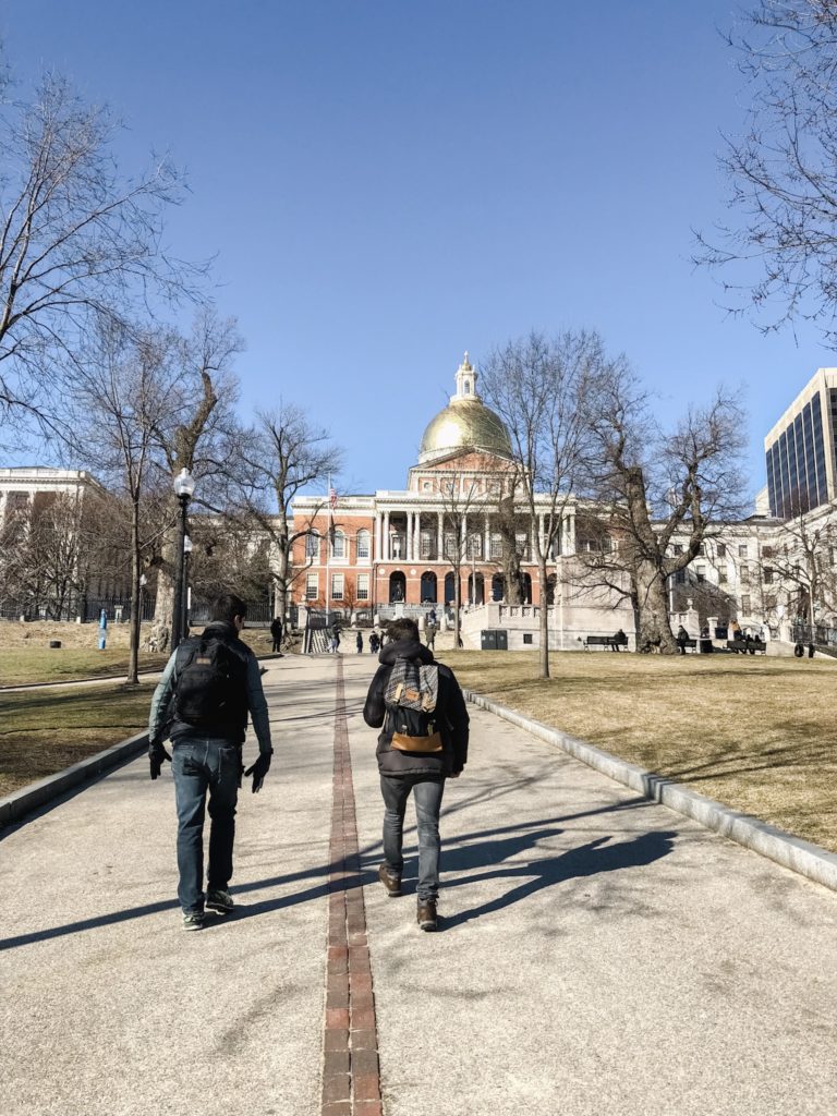 A Winter Boston Visit, on the Freedom Trail to the Massachusetts State House. Allison of Array Design.