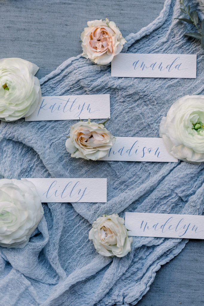 Beautiful and romantic custom hand calligraphy creations by Details by JG. Photography by Ryann Lindsey.