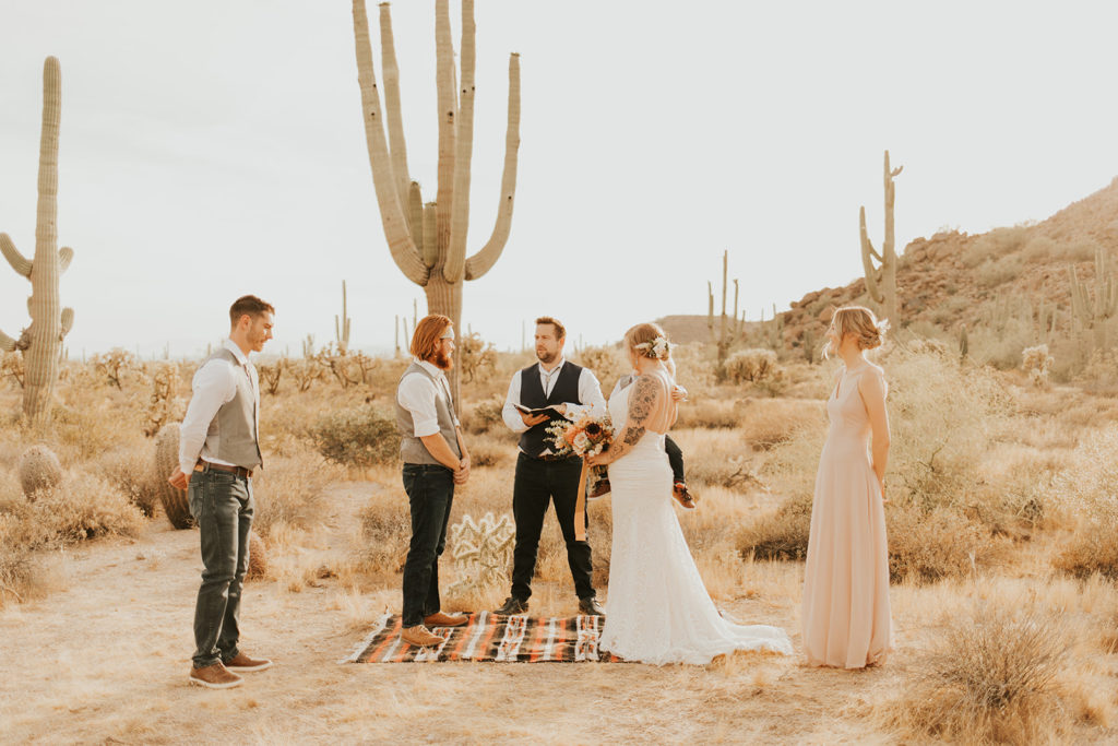 Desert elopement ceremony.