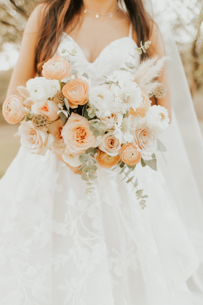 Bridal bouquet details.