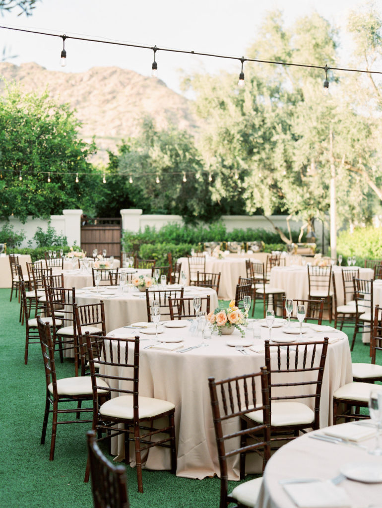 El Chorro wedding reception round tables.