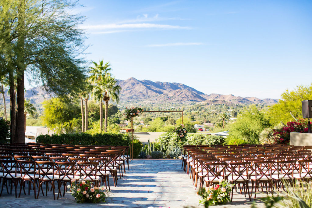 Sanctuary Arizona outdoor wedding reception layout.