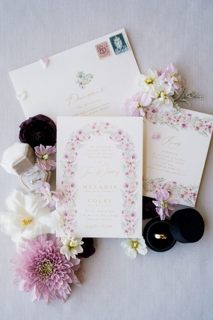 Wedding invitation with floral.